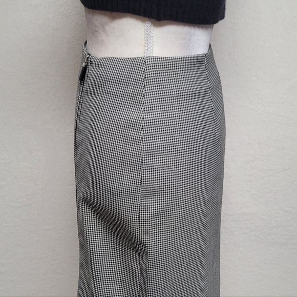 Ralph Lauren Vintage 90s Black Gray Houndstooth Full-zip High Waisted Mini Skirt - Picture 8 of 12